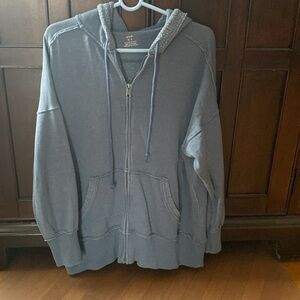Aerie oversized washed zip up hoodie